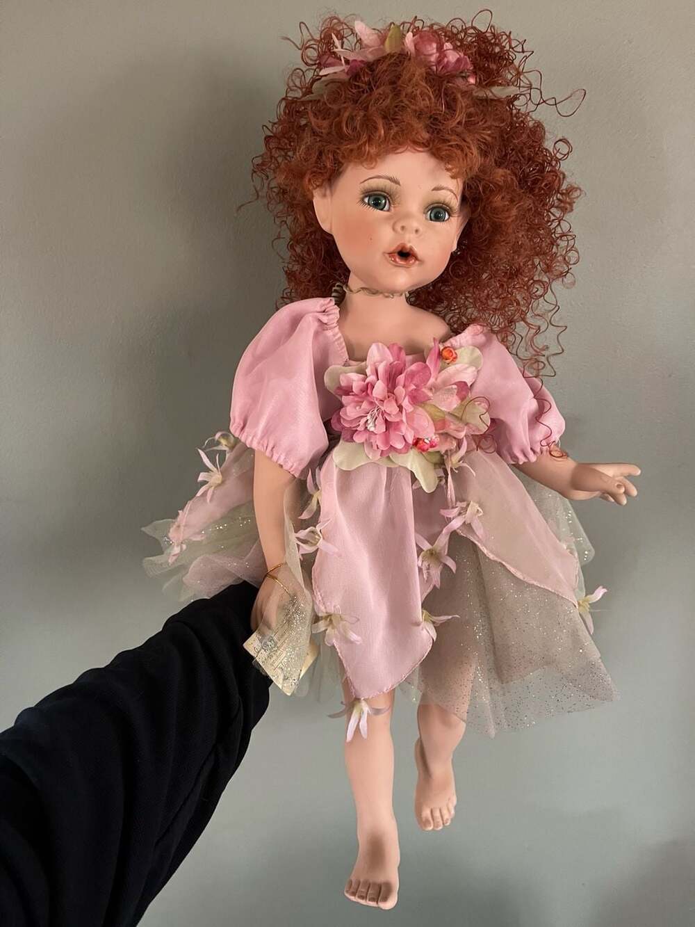 Vintage Show-Stoppers Petunia Porcelain Fairy Doll 22-inch Red Hair - Picture 8 of 10